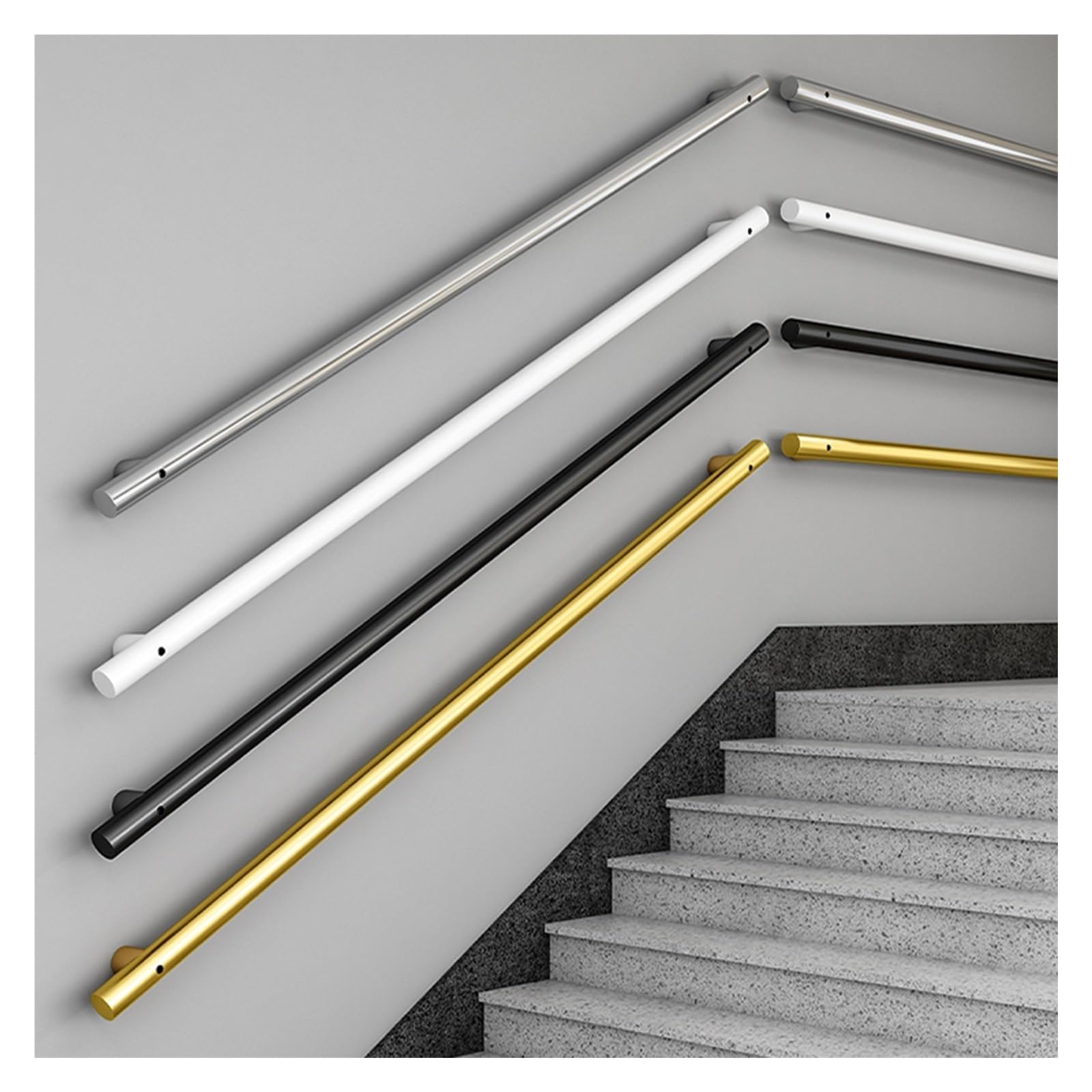 Tube rond en acier personnalisable et barre de support murale intérieure de 0,9 m