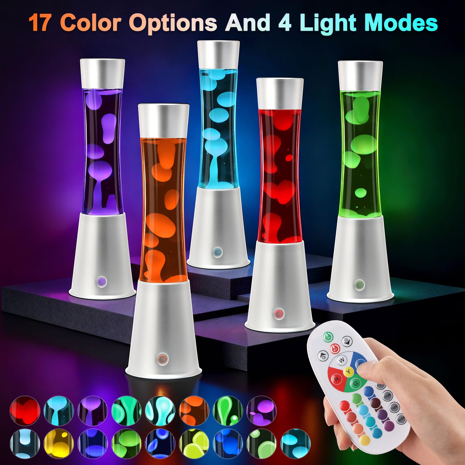 Lampe Lumière Liquide LED d'Ambiance 17 Couleurs Télécommande