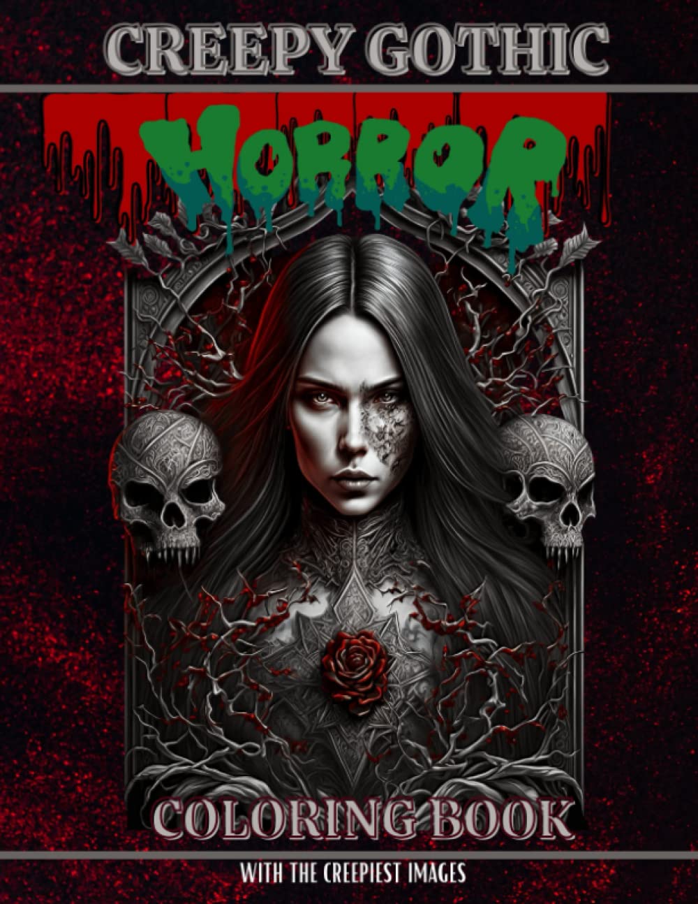 Independently published Creepy gothic horror coloring book.100 complete pages with the scariest images and illustrations. Suitable for adults and this gives thrill, fun and creativity. Gives relaxation and stress reduction.