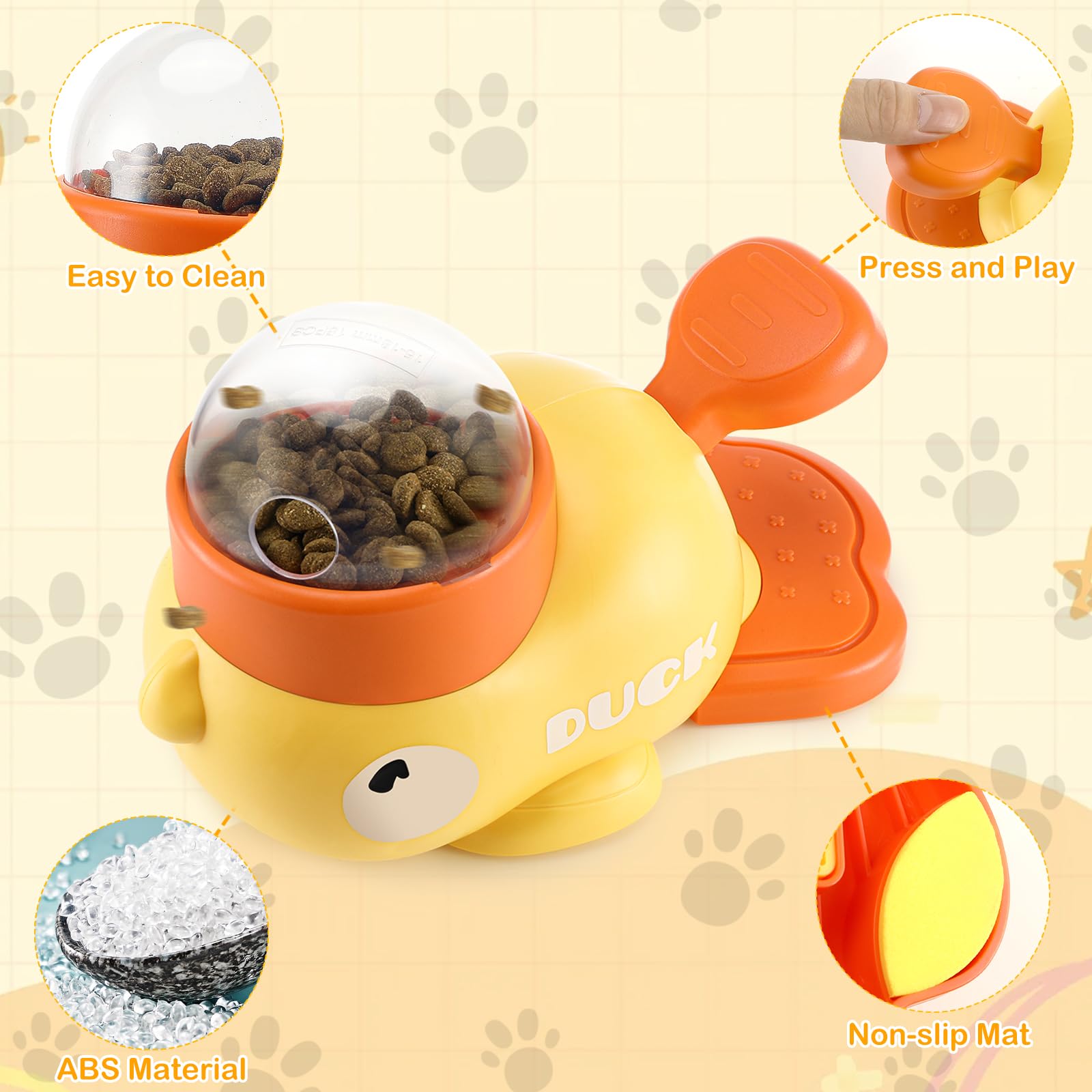 Dispenser Crocchette A Forma Di Anatra Per Cani - Gioco Interattivo E Alimentatore Lento Per Addestramento Comportamentale E Riduzione Ansia