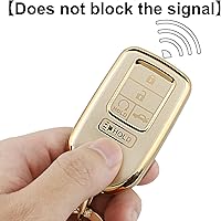 Vista 4 de Funda para llavero de automóvil Honda con llavero para Honda Accord Civic Passport Pilot Odyssey Ridgeline HRV CRV Insight, color dorado