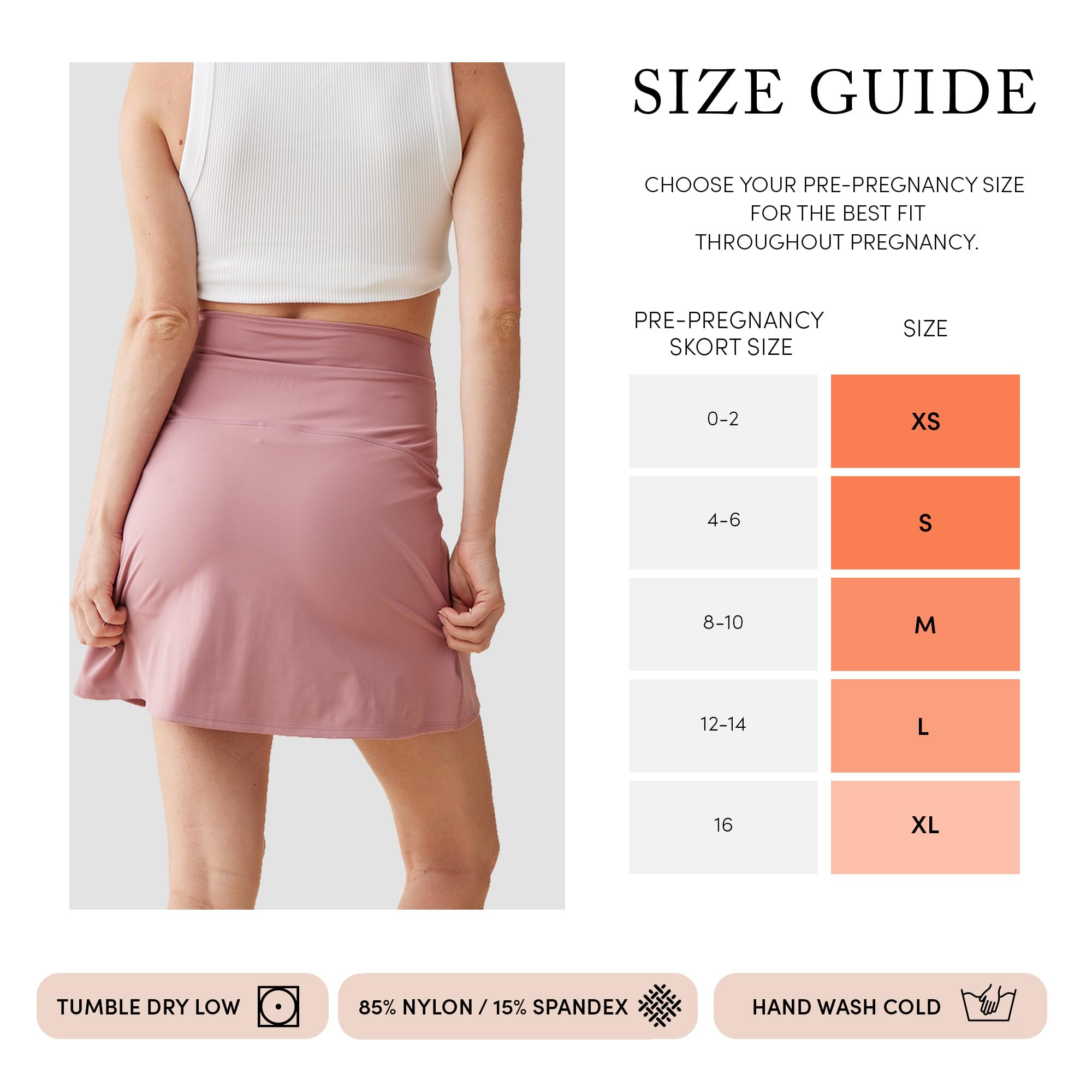 Ingrid & Isabel Basics Active Umstands-Skort | Hoch taillierter Schwangerschaftsrock mit integrierten Shorts und Taschen