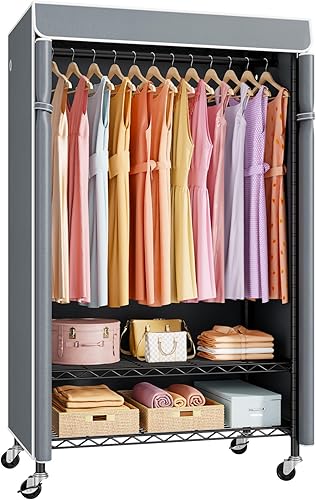 Miniatura 12 de P6C Plus - Perchero Rodante con Cubierta, Perchero Cubierto Resistente, Armario Portátil para Colgar Ropa, Perchero con Ruedas, Perchero de Armario