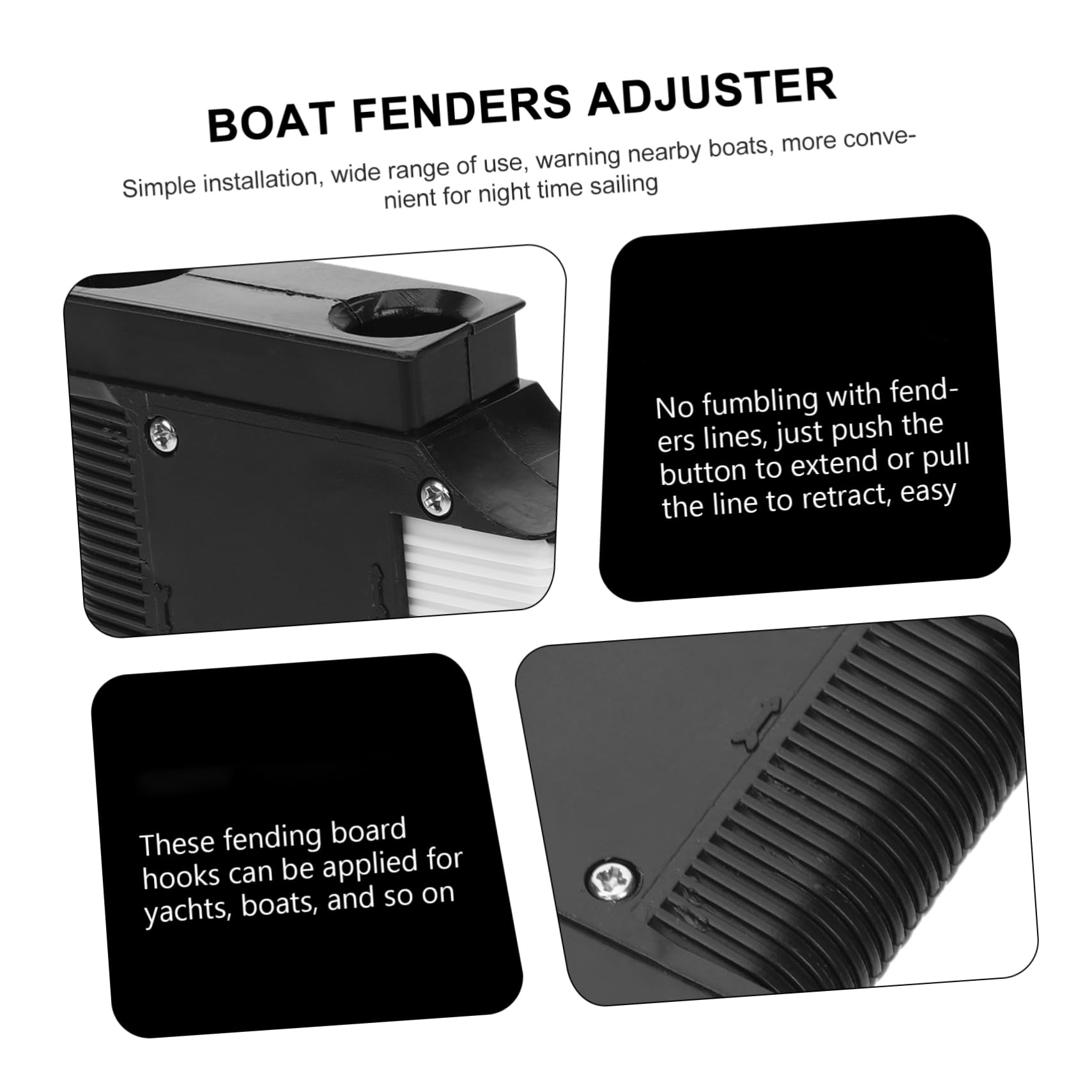 BIUDECO Boat Holders Boat Hooks 2 Pack Marine Fending Hangers for Pontoon Quick-Adjustable Boat Hardware