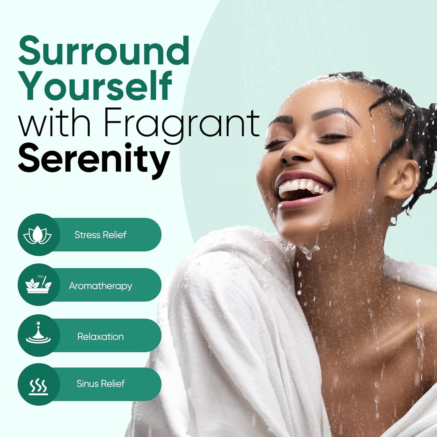 Shower Steamers Aromatherapy, 18-Pack Shower Bombs, Long-Lasting Shower Tablets Essential Oil Stress Relief and Relaxation Bath Gifts for Women and Men (Eucalyptus & Menthol) - Image 2