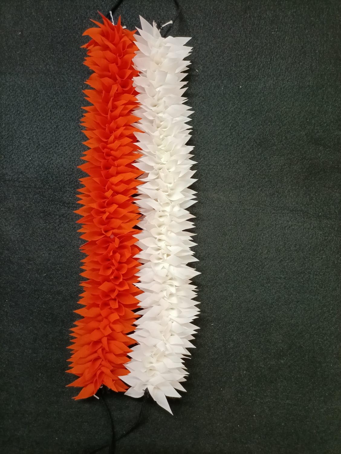 Flowers Park Artificial Flower for Indian Classical Dance/moadel SVM/White and Orange / 12 inch Length/bharatham/kuchipudi/Dance Flower/Hair Bun/Decor (2 pcs)-image-20