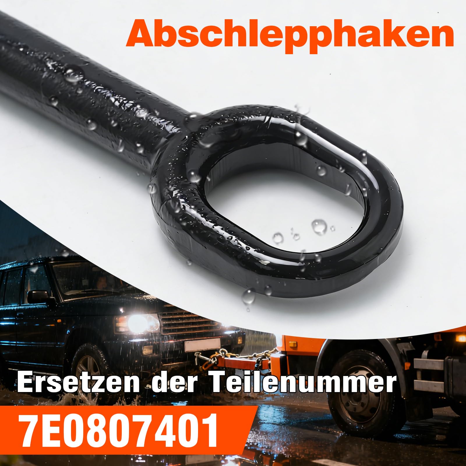Hoypeyfiy 7E0807401 Abschlepphaken, Abschleppstange Haken, Ersatz für Volks California T5 Camper 7EC, 7EF, 7EG, 7HF 2008, Ersatz für Volks Multi-Van T5 7HM, 7HN 2008