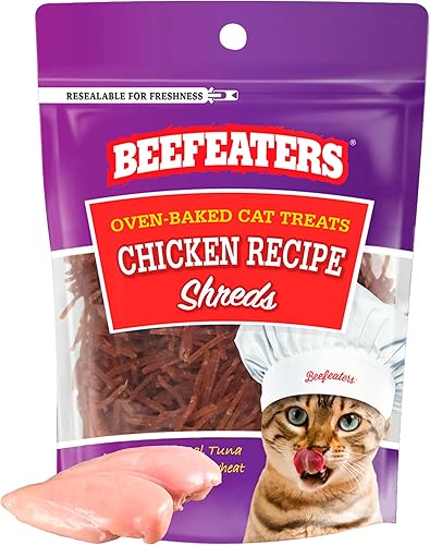 Beefeaters Cat Treat – Receta de filete de pollo en trozos de 1.41 onzas, caja de 12 | Alimento real para gatos, sin azúcar, soja, maíz/trigo, alto