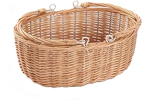 Large Oval Wicker Picnic Basket with Sturdy Handles
