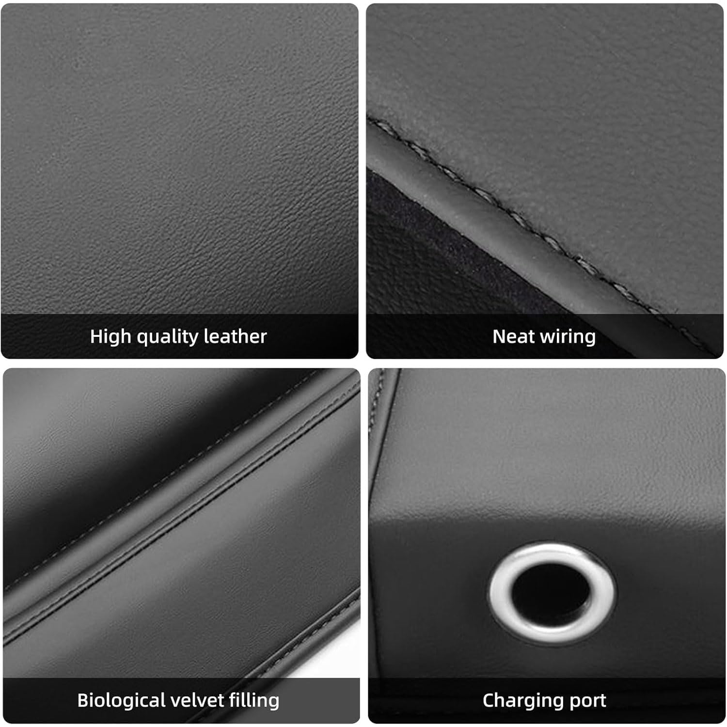 Supaway Organisateur Siège Voiture – Remplisseur D'Espace Latéral Étanche Avec Porte-Gobelet Et Charge Téléphone – Pochette Console Multifonction Noir