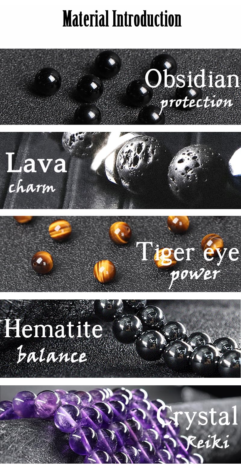 Pulsera 7 Chakras, Pulsera De Proyección De Corazón De Cristal De Piedra Preciosa Natural, Joyería Energética Para Mujeres Y Hombres.