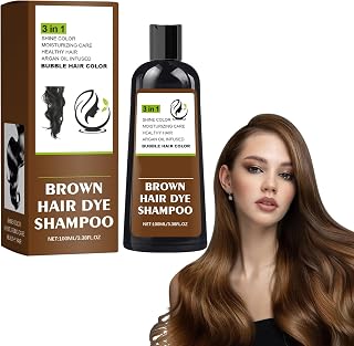Tinte Natural para el Cabello, Tinte de Pelo de la Burbuja, Tinte para el Cabello de Burbujas de Aceite Esencial, Planta Natural para Tinte Burbujas Color Cabello Marrón