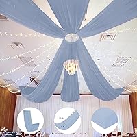 Vista 65 de Ivory Ceiling Drapes 6 Panels 5ftx10ft Wedding Arch Draping Fabric Chiffon Wedding Drapes Curtain Decorations with Rod Pocket
