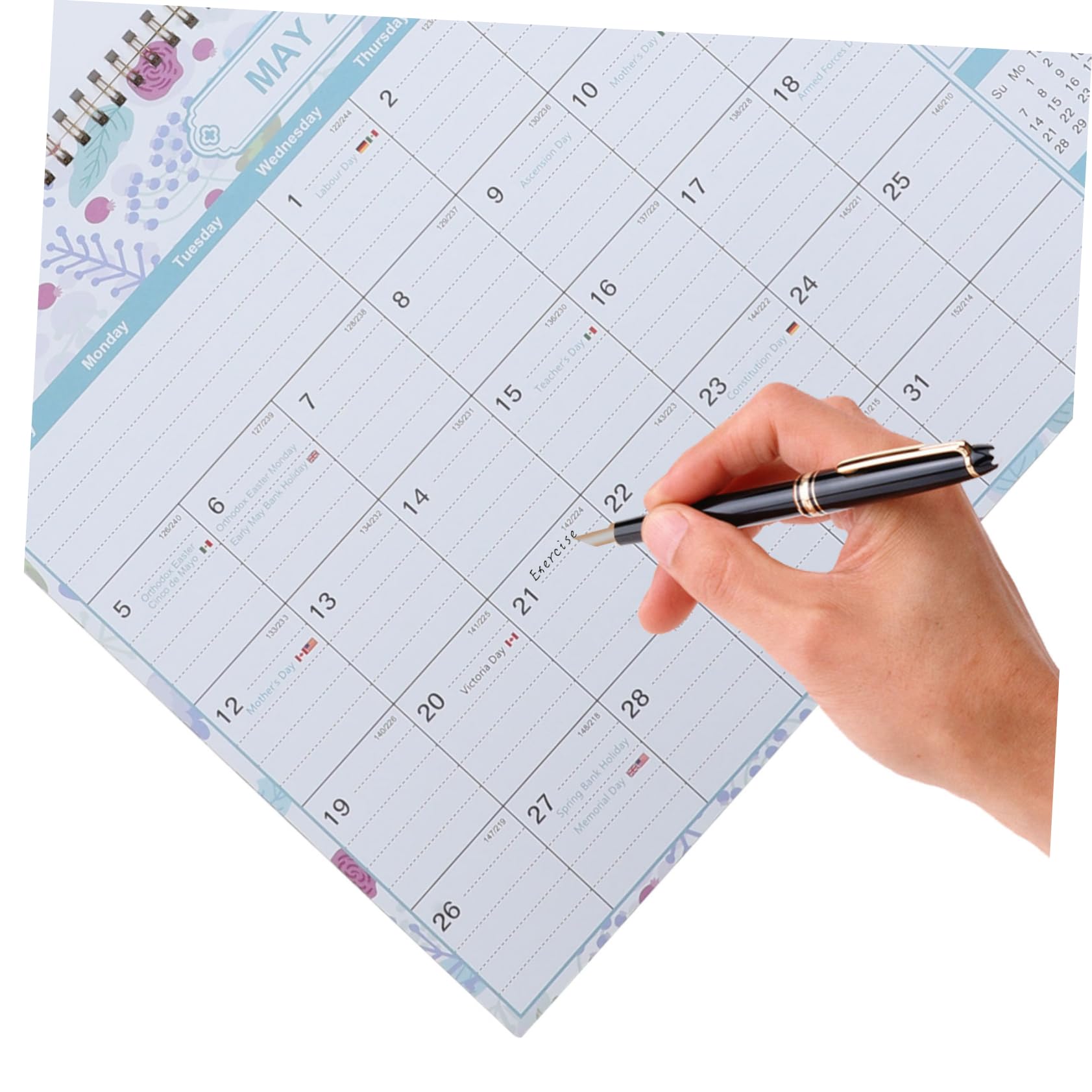 SEWACC 3 Piezas calendario inglés calendario de escritorio os de mesa os mesa 2024 o de pared mensual 2023 o de material de oficina