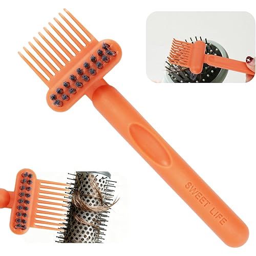 2-in-1 Comb Cleaner with Pick and Bristles, Hair Brush Cleaner Tool Rake for Home Salon Travel Use Effectively Clear Hair Dust Grease and Dirt