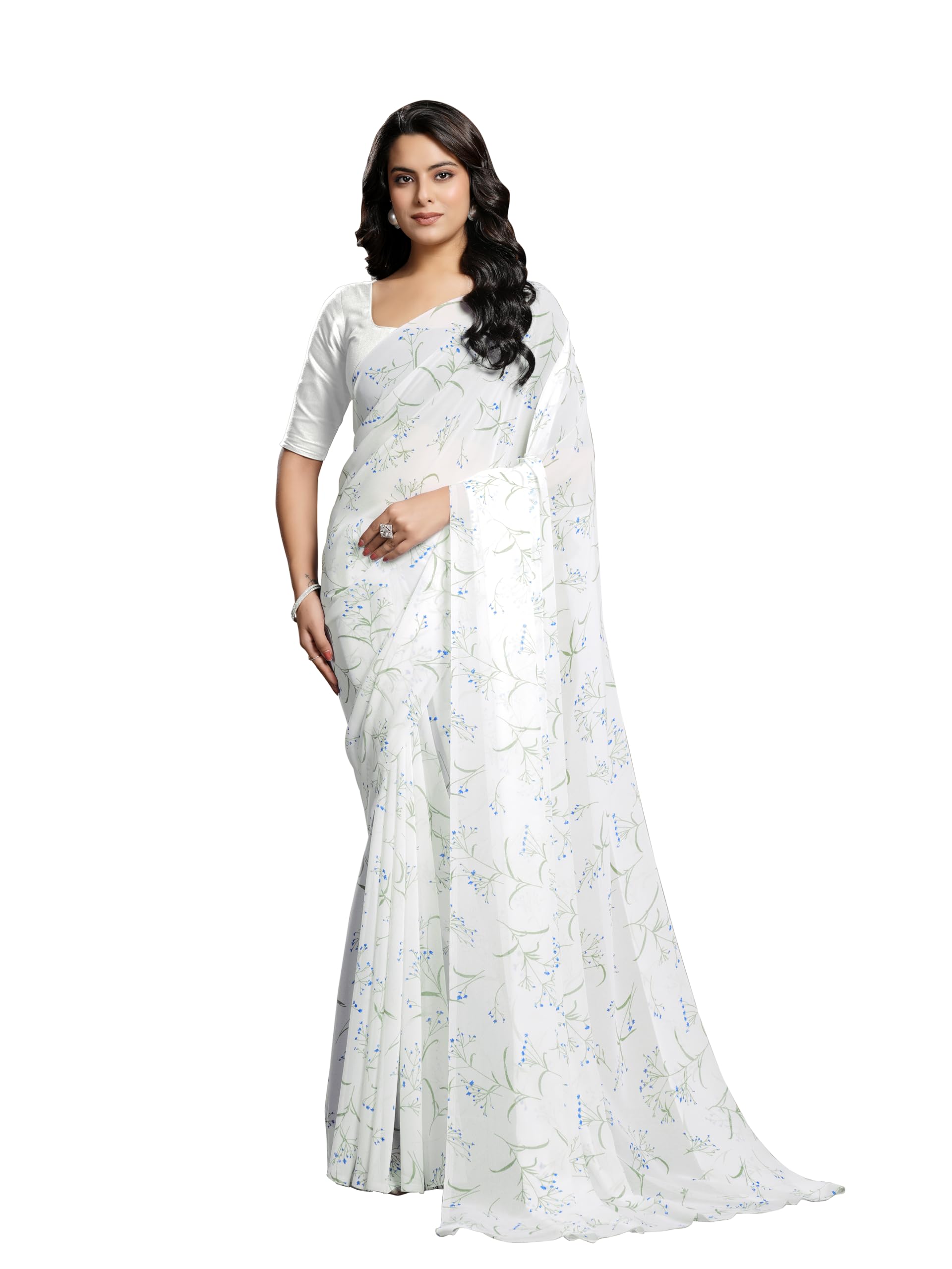 garden vareli Floral Print Georgette Saree | Lightweight & Elegant Saree-picture-21