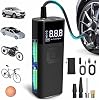 Tire Inflator Portable Air Compressor, Portable Air Compressor with Digital Pressure Gauge, 3X Faster Inflation Cordless Air Pump for Car, Bike, Motorcycle, Ball Not for Truck
