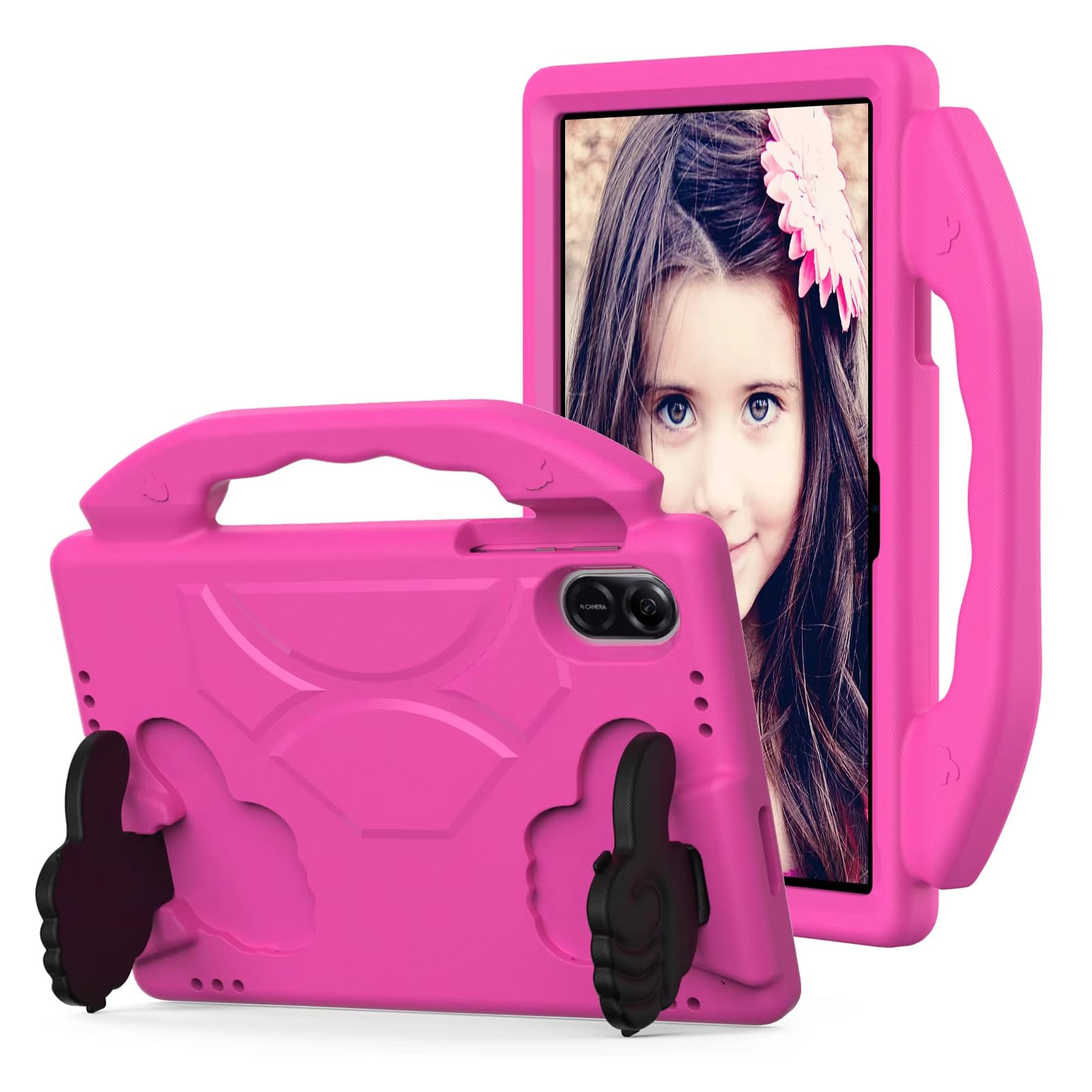 Tujibeay Kids Case for Horor Pad X9 11.5Inch & For Honor Pad X8 Pro 11.5Inch Case Lightweight Kids Boy Girl EVA Shockproof Cover Case with Handle Protective Girls Boys Children Cove (Rose Red)