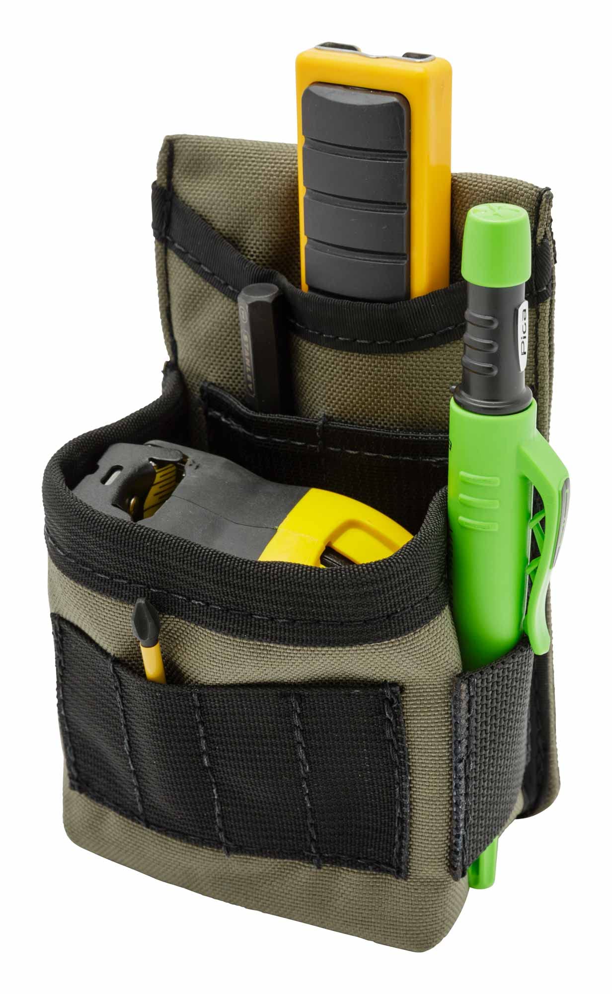 Diamondback GK1 Pouch - Small Tool Pouch with Belt Clip - Ideal Multi-Use Carpenter & Electrician Tool Pouch - 3" x 2.75" x 6.75" Modular Tool Belt Pouches for Utility Vests & Belts (Ranger Green)