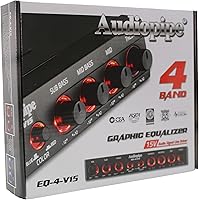 Vista 5 de Audiopipe Ecualizador gráfico de 4 bandas 1/2 Din con control de subwoofer EQ-4-V15 (15V)