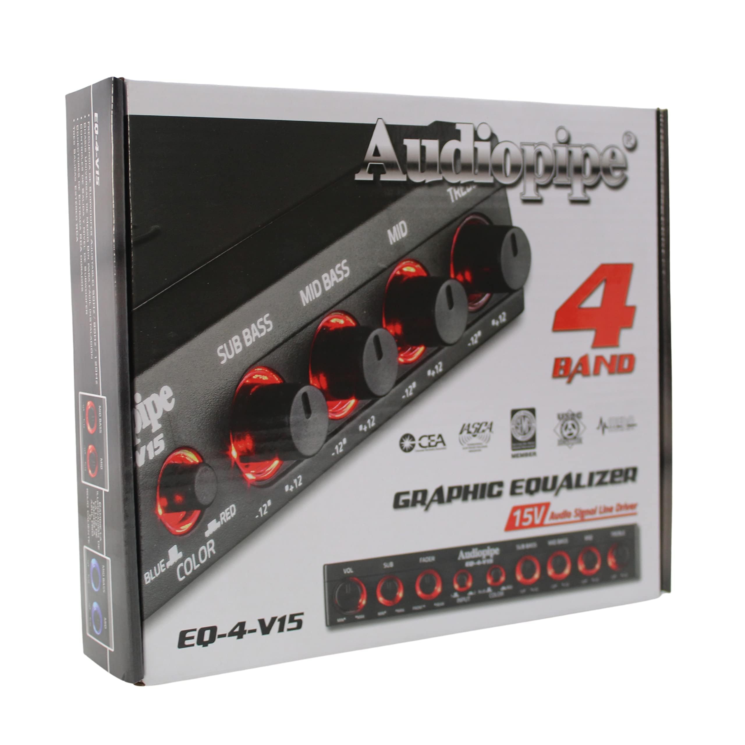 Amazon.com: Audiopipe 1/2 Din 4-Band Graphic Equalizer with