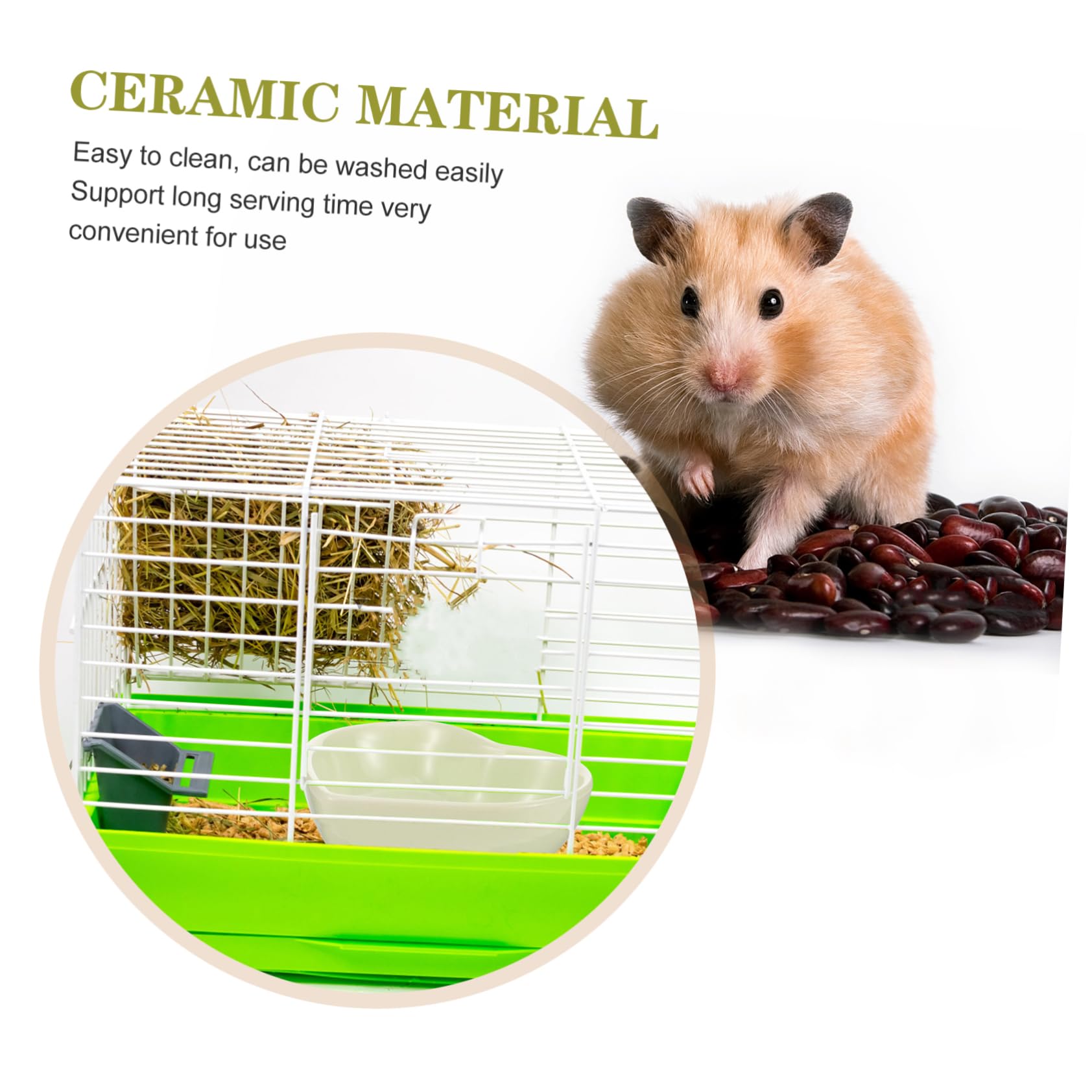 Mikikit Heart Shaped Ceramic Hamster Bowl Pet Feeder for Hamsters Rabbits Squirrels Non Tip Design for Food Water Present for Pet Owners