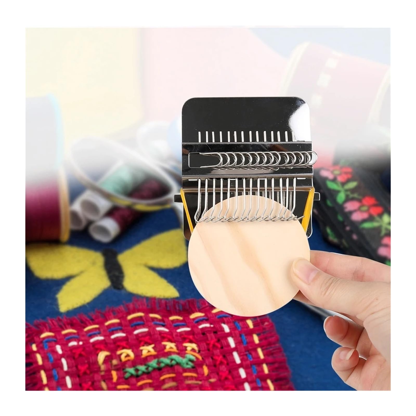 Type Darning Loom, drewniane narzędzie do tkania skarpet dżinsowych, zestaw "zrób to sam" (10 pinów)