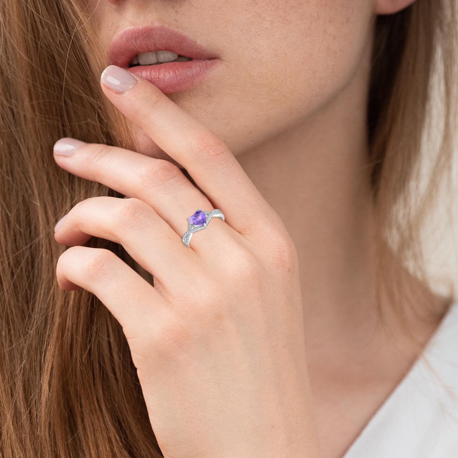 925 Sterling Silver Infinity Heart Ring Birthstone promise Ring for Women Wedding Engagement Birthday Jewelry - Image 5