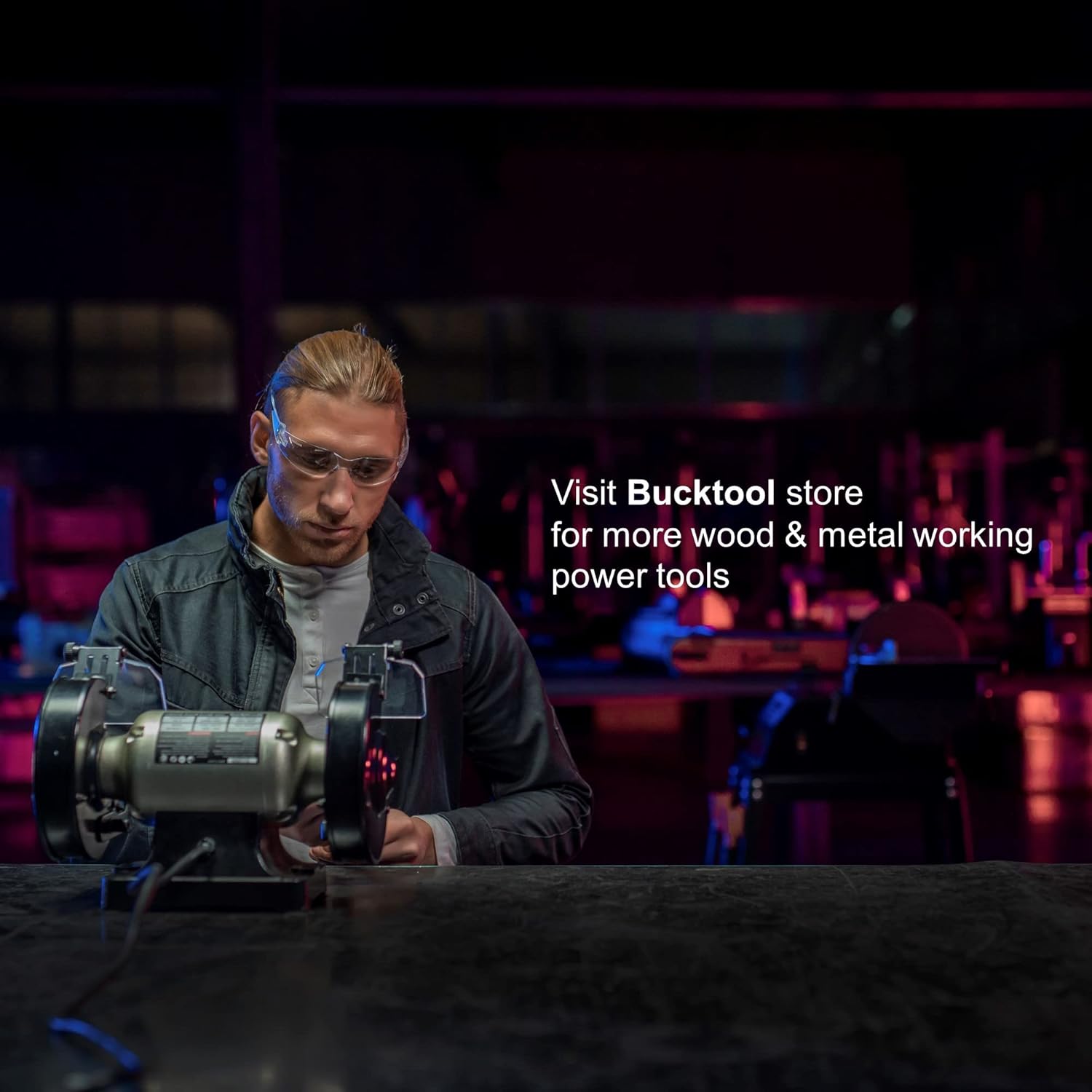 BUCKTOOL 8Inch LowSpeed Bench Grinder fit CBN Wheel Professional