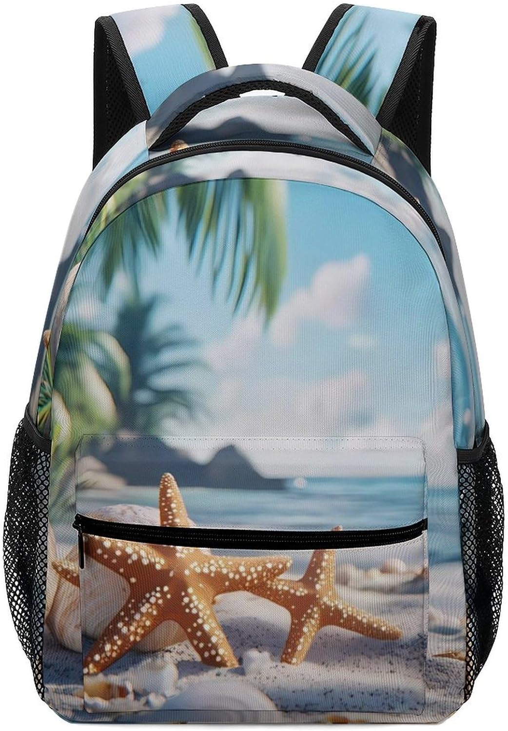 Seashell Starfish And Beach Laptop Backpack Lightweight Travel Daypack Shoulder Bag for Men Women