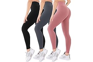 Blisset Yoga Leggings: 3-Pack of High-Waisted Tummy Control Pants for Women