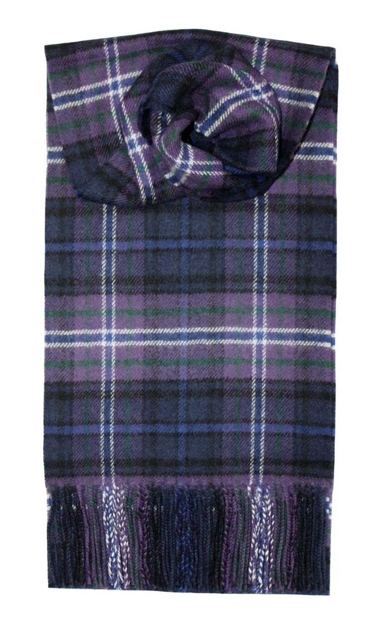 Lochcarron Of Scotland Unisex Purple Scotland Forever Long Tartan Scarf - Premium Quality, Brushed Lambswool. Available In Selection Of Tartans