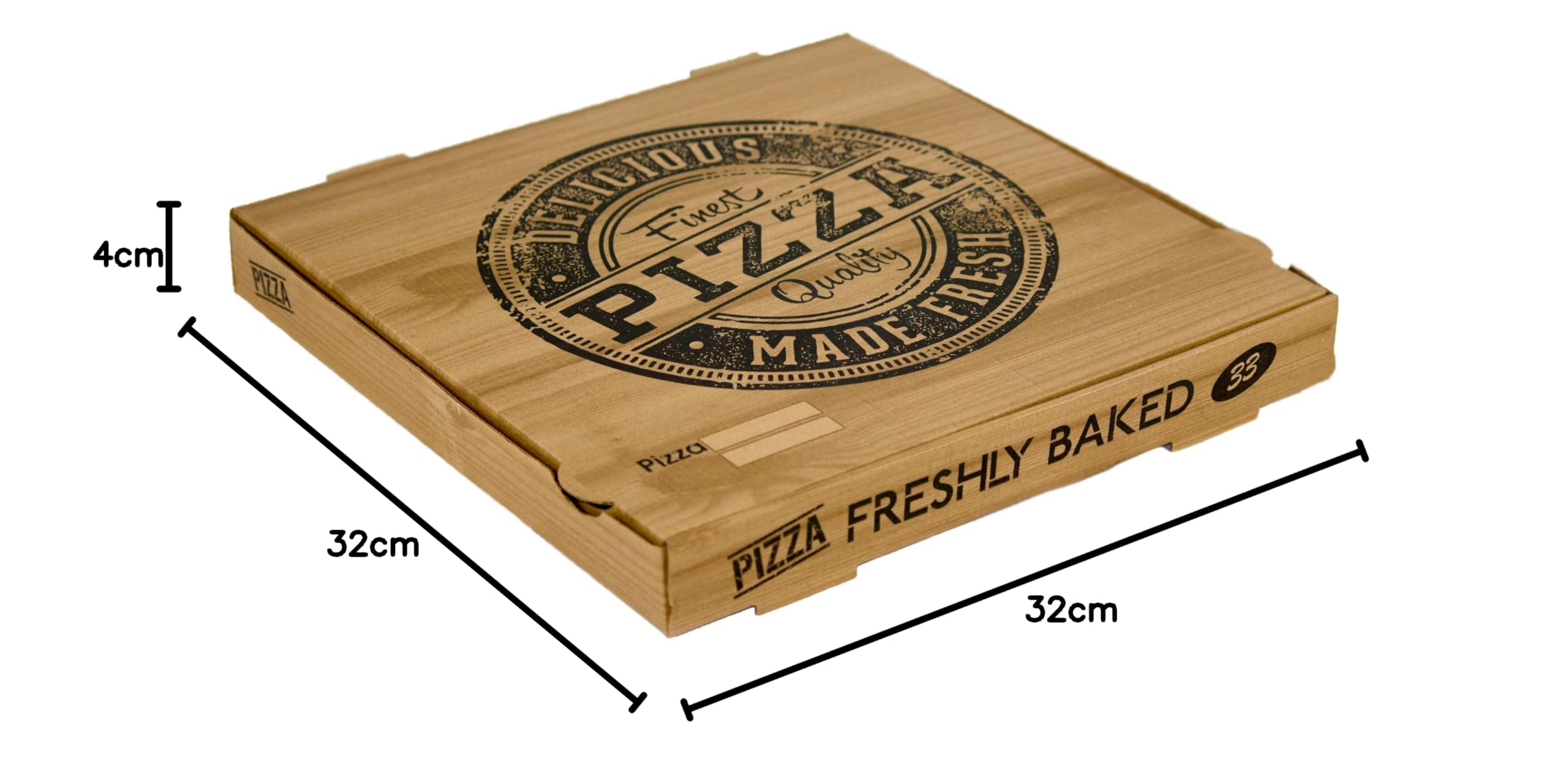 100 Stück Pizzakartons Modell 'Francia' kraft verschidene Größen zur Auswahl Pizzabox Schachtel (100, 29×29×4cm), Braun