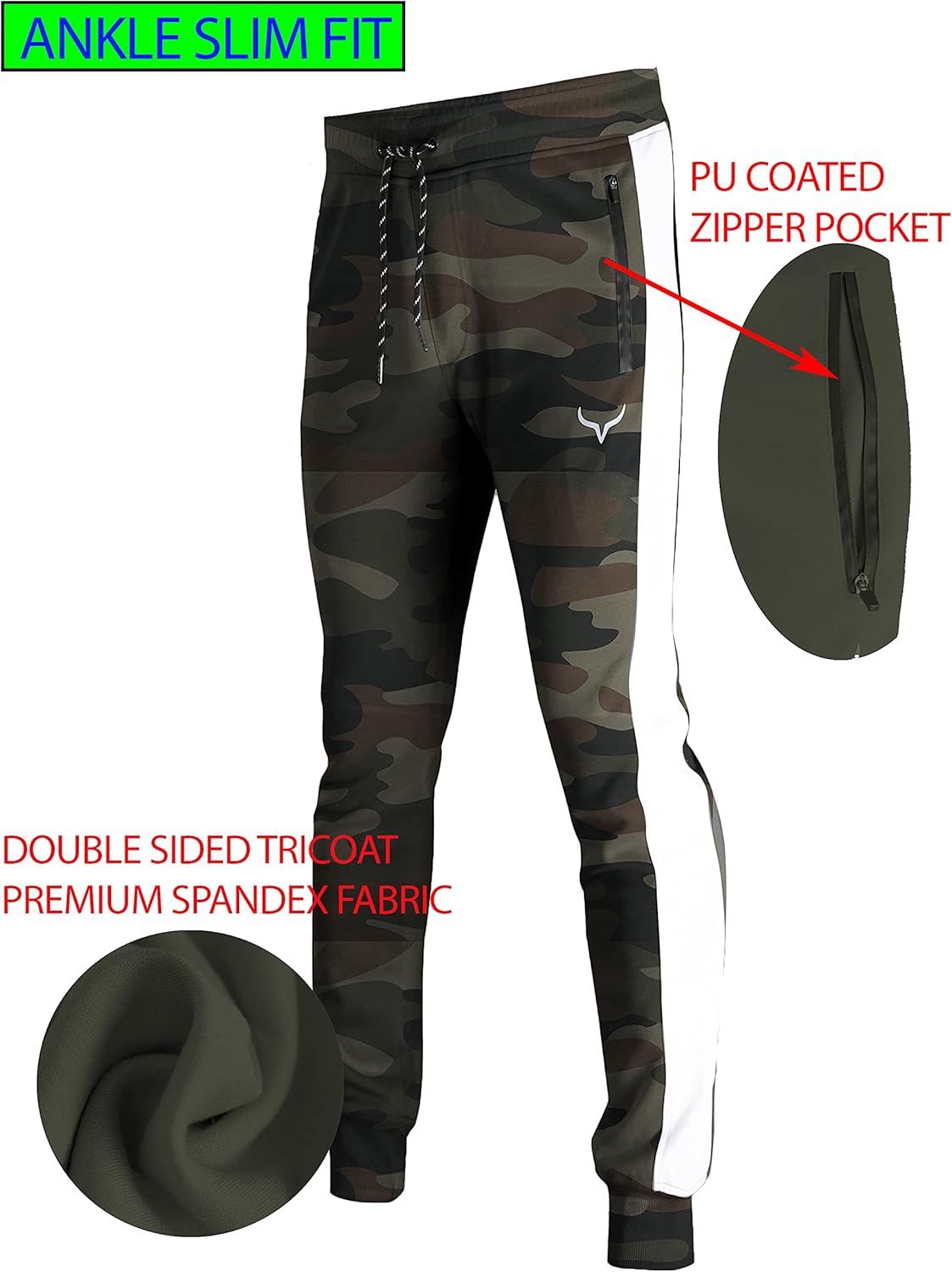 SCREENSHOT Sports Mens Spandex Fleece Athletic Jogger Fitness Workout Gym Sweatpants - Image 3