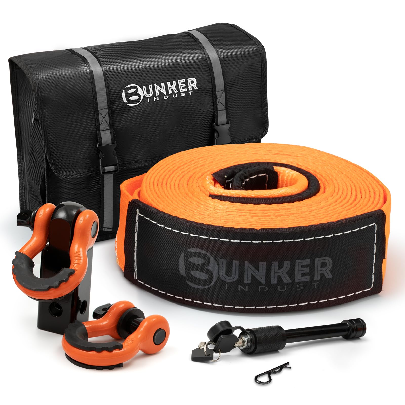 Amazon | BUNKER INDUST リカバリ牽引ストラップキット 3インチ x 30