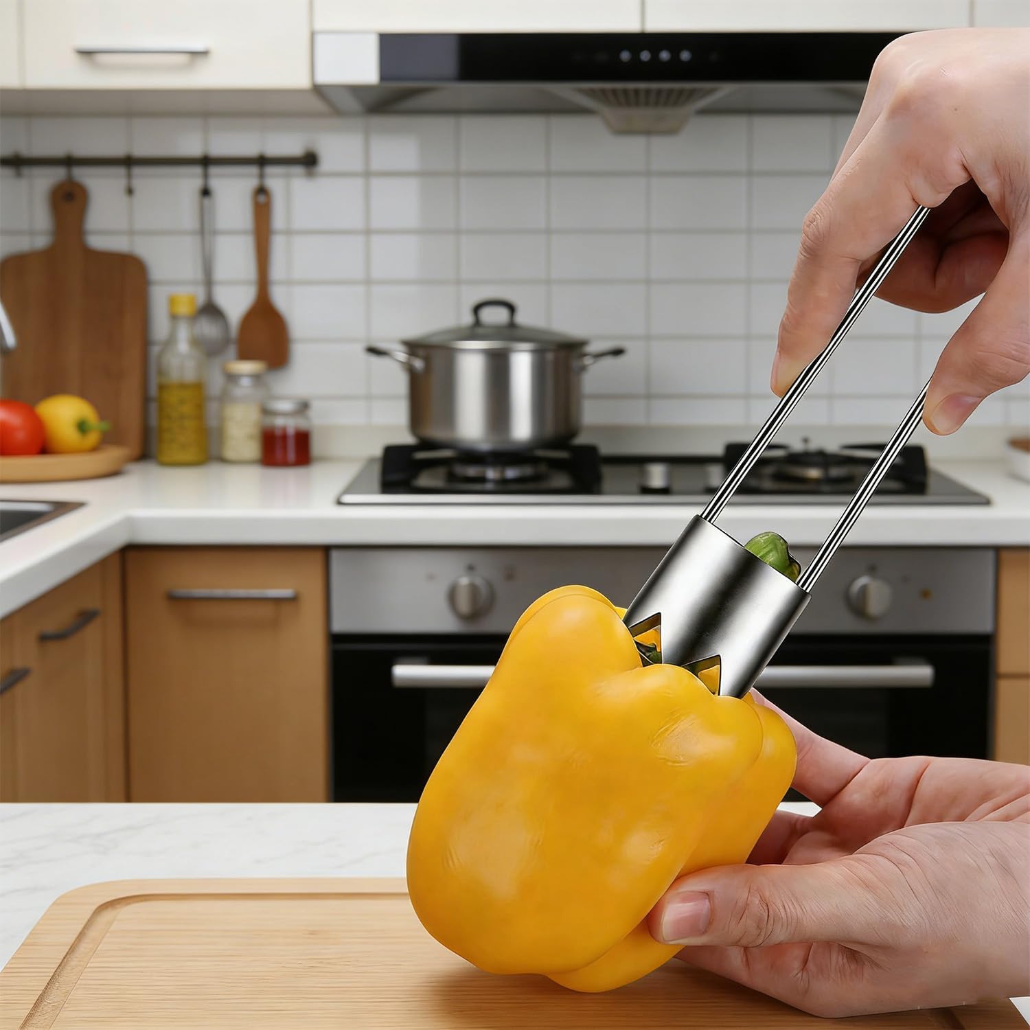3PCS 2-in-1 core remover, apple core remover, vegetable core remover, sweet pepper core removal tool