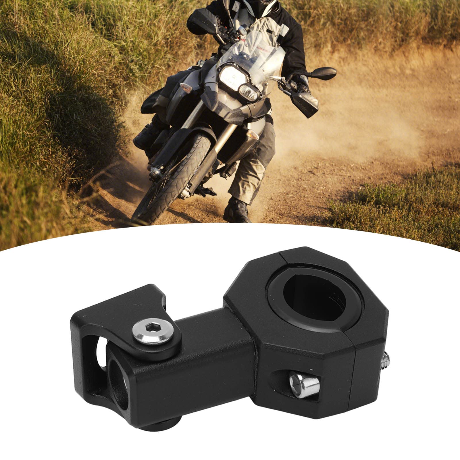 Uchwyt Montażowy Motocykla, Uchwyt Mocujący Reflektor 17 do 33mm Regulowany 360 Stopni Obrotowy Zderzak Uchwyt Lampy do Motocykli Samochody Ciężarówki Ciągniki