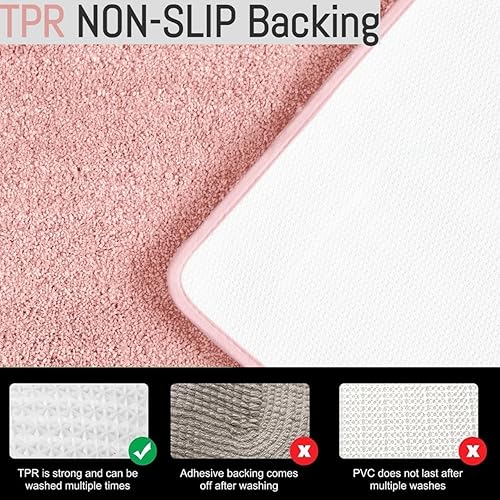 Miniatura 4 de YHF - Alfombras de baño de 20 x 32 pulgadas, extra gruesas y suaves, de microfibra peluda, lavables a máquina, alfombras de baño absorbentes, tapete