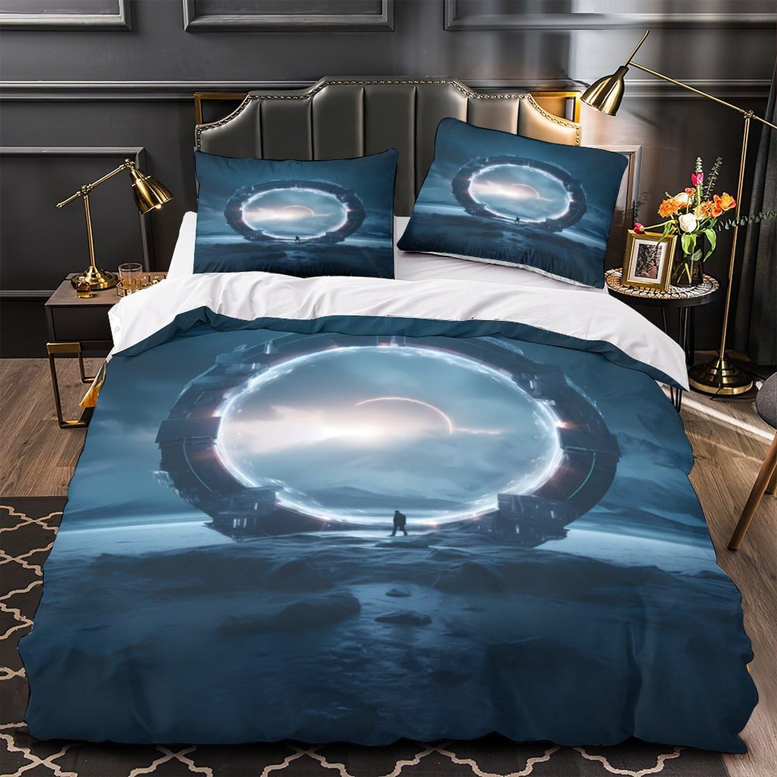 Housse de couette 3D hypoallergénique pour lit simple d'adolescent