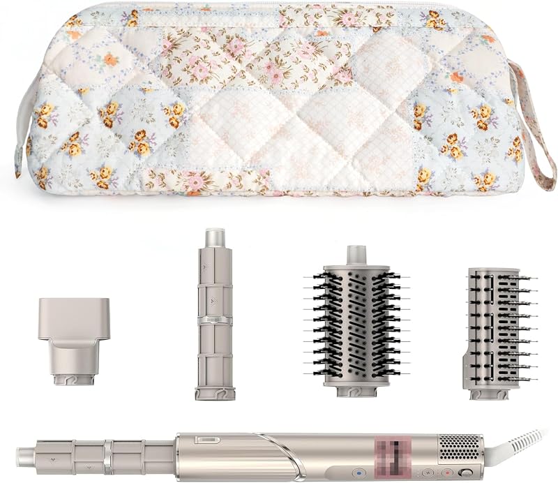 Shark Flex Style Travel Case for Dyson Hair Dryer Airwrap, Quilted Hair Tools Travel Bag Organizer Accessories Holder, Curling Iron Carrying Case for Shark Dyson Revlon (Spliced Flower)
