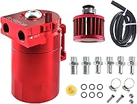 Vista 6 de Lata receptora de aceite de aluminio, kit de lata receptora de aceite con deflector, tanque de reservorio de aceite de 300ml, lata receptora