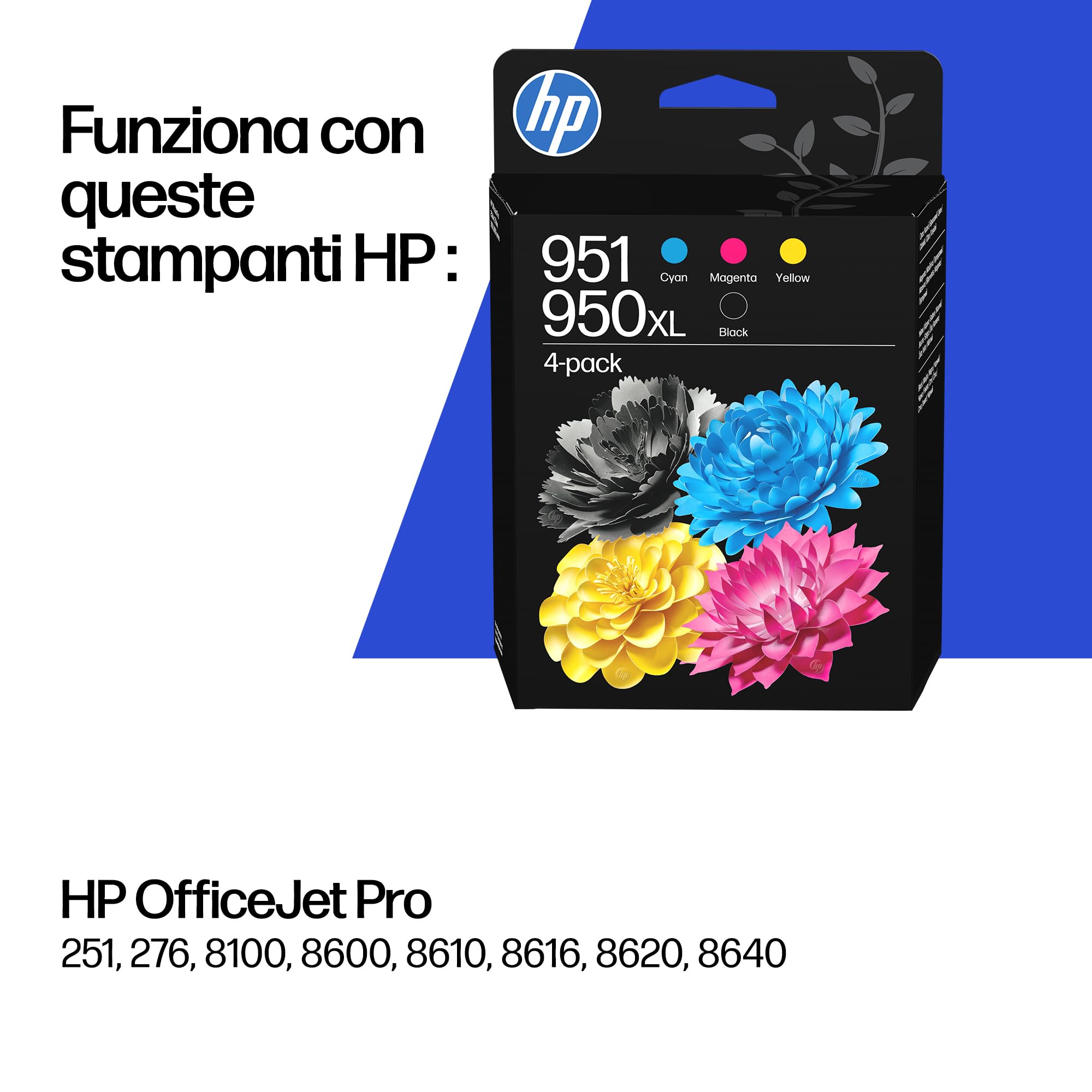 HP 950XL/951 Nero, Ciano, Giallo, Magenta, 4 Cartucce Inchiostro Originali