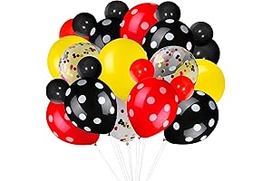 75 Pack Mickey Mouse Balloons Confetti Balloons Polka Dot Balloons for Party Decoration