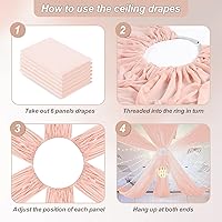 Vista 47 de Ivory Ceiling Drapes 6 Panels 5ftx10ft Wedding Arch Draping Fabric Chiffon Wedding Drapes Curtain Decorations with Rod Pocket