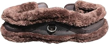 T TEKE Anatomic Luxury Plush Fleece Horse Girth - Contoured Pressure Relief English Girth with Dual-Side Heavy-Duty Elastic, Ultra-Soft Fleece Lining, Stainless Steel Solid-Roller Buckles & D-Ring