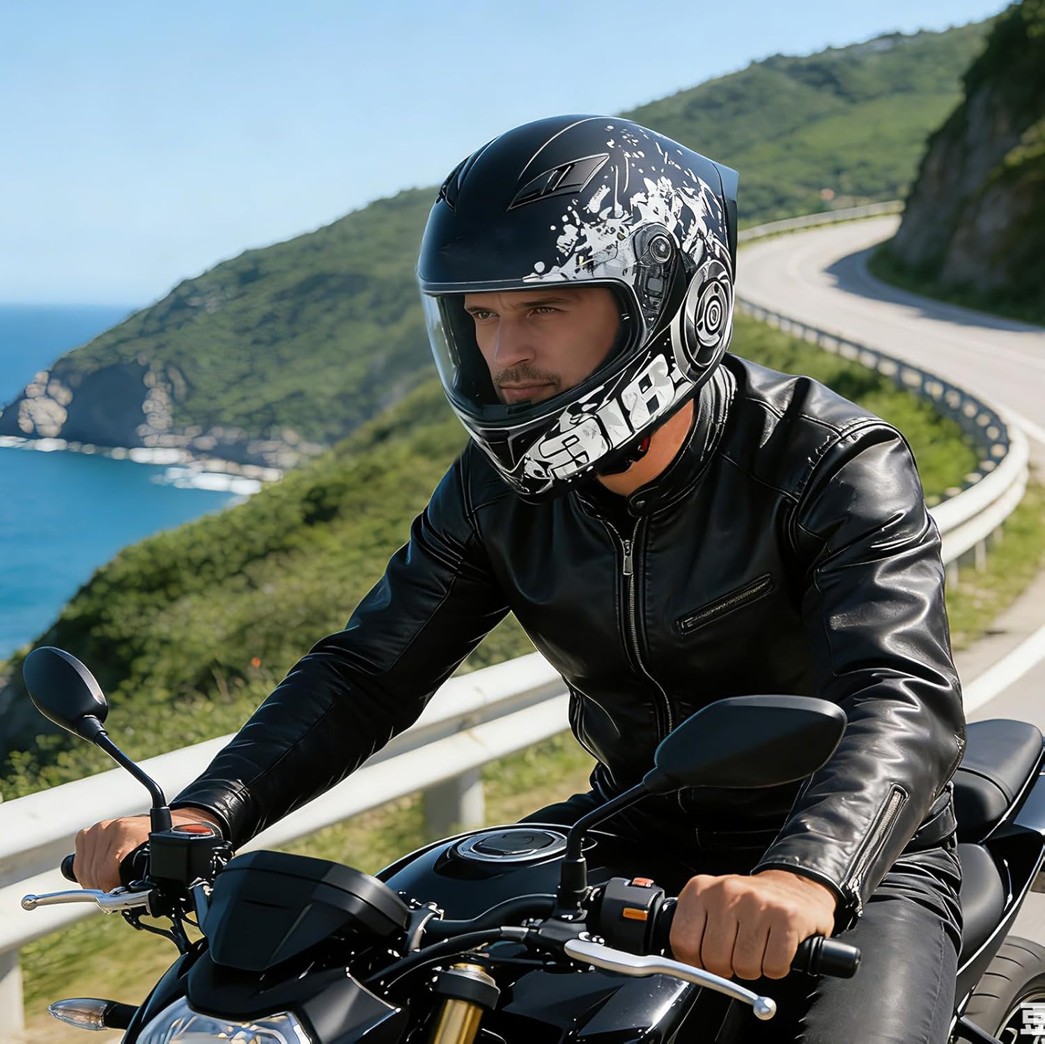 Full Face Motorcycle Helmets Adults Dual Vision Motor-Bike Street Bike Racing Motorbike ADV Moped Helmet Men Women DOT Approved