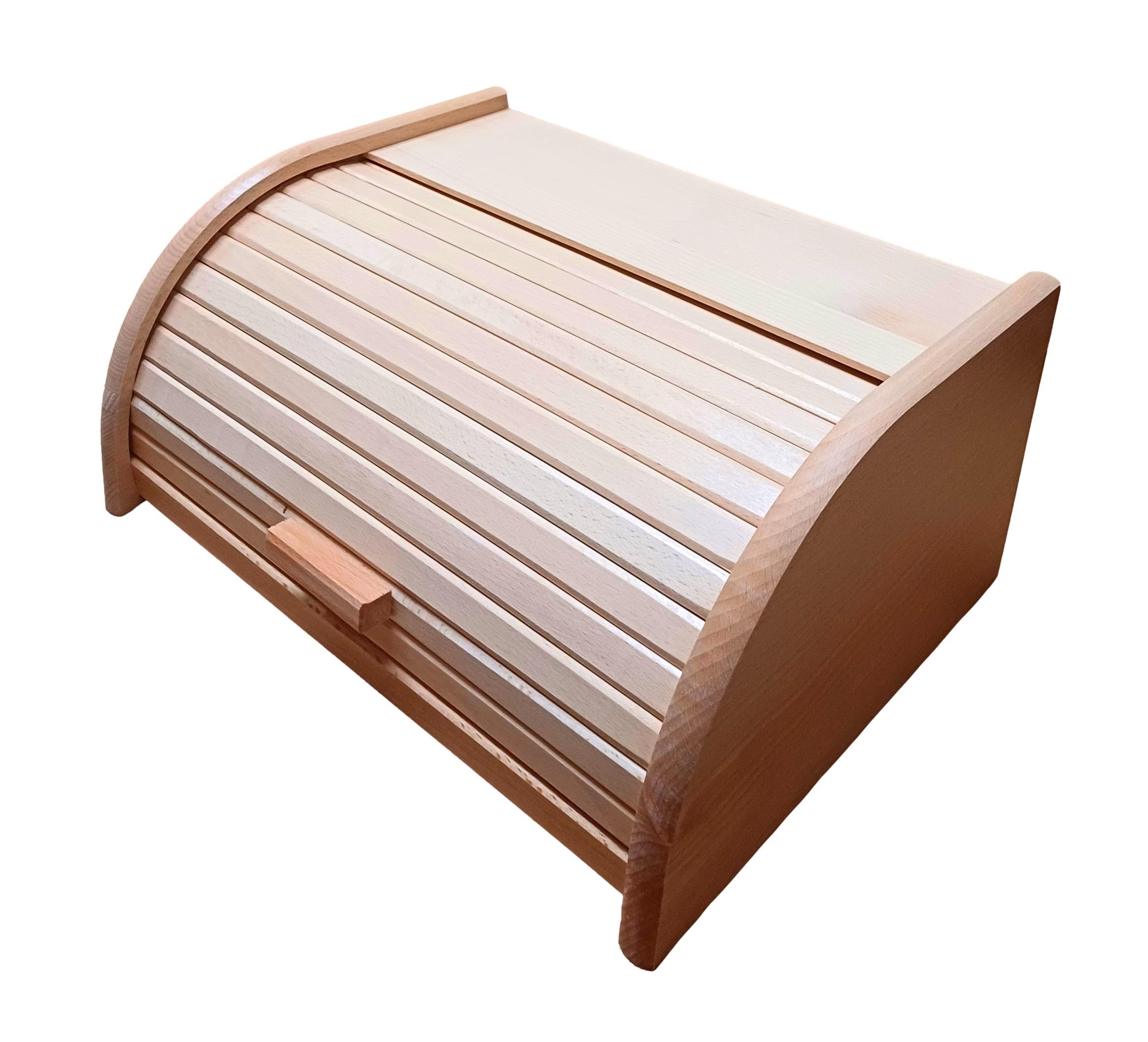 Contenitore per il pane in legno con chiusura a serranda per conservare il pane in cucina, Legno, Raw Wood, large