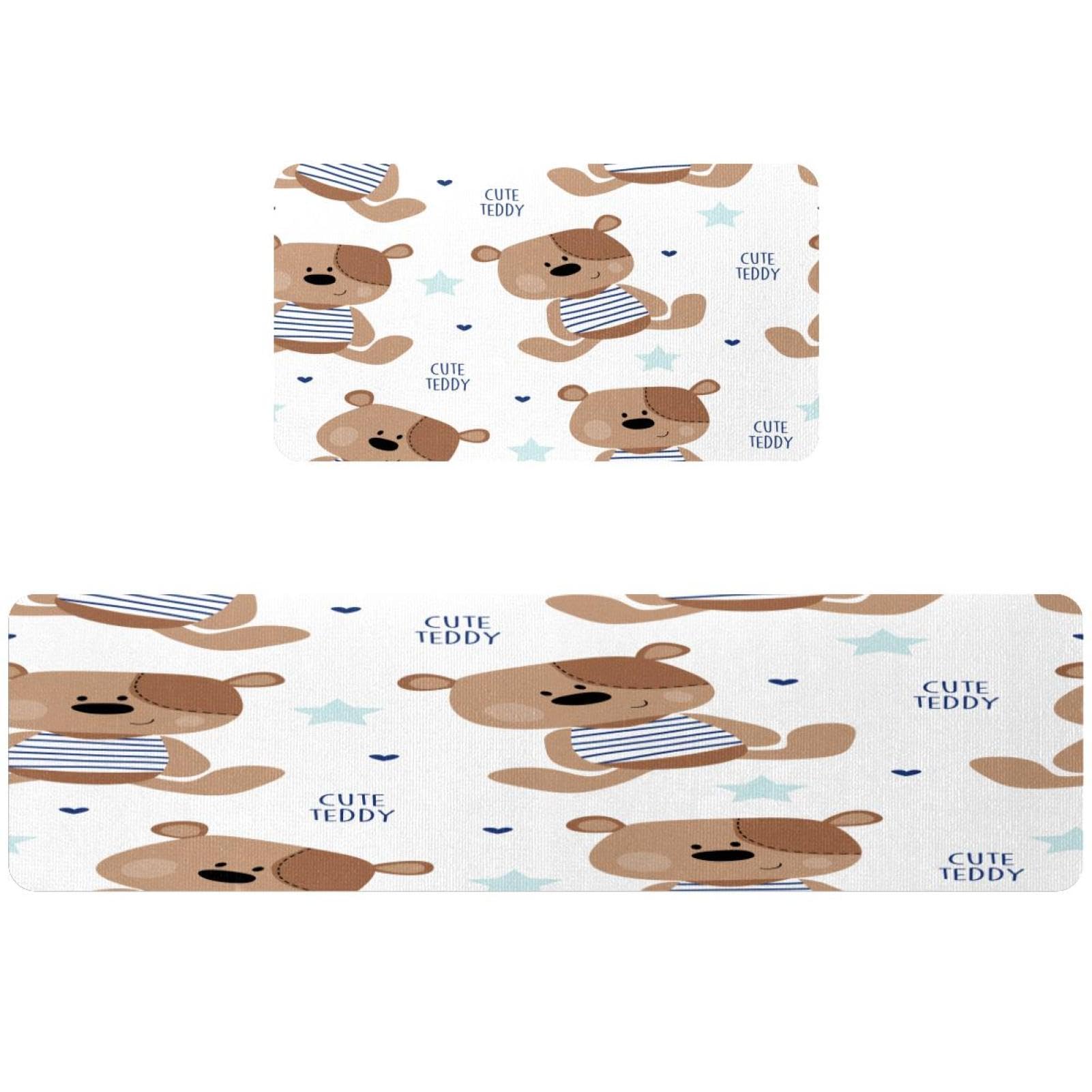 Alfombrillas de cocina antideslizantes de oso lavables pack de 2