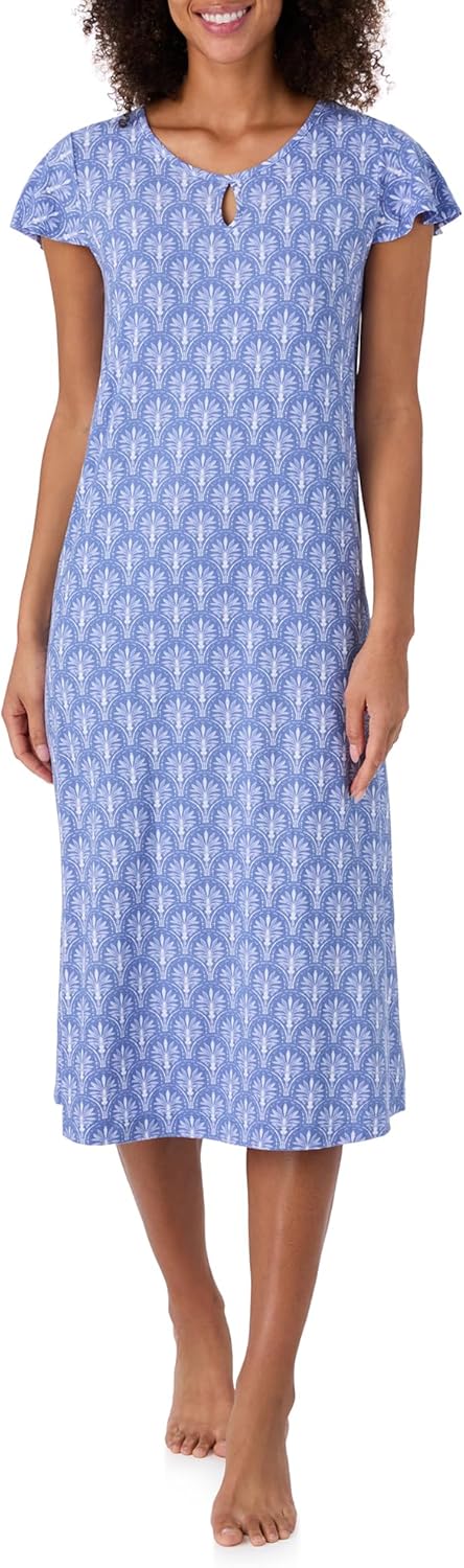 Tommy Bahama - Women's Long Nightgown, Short Sleeve Stretch Jersey Maxi Dress for Sleep or Lounge