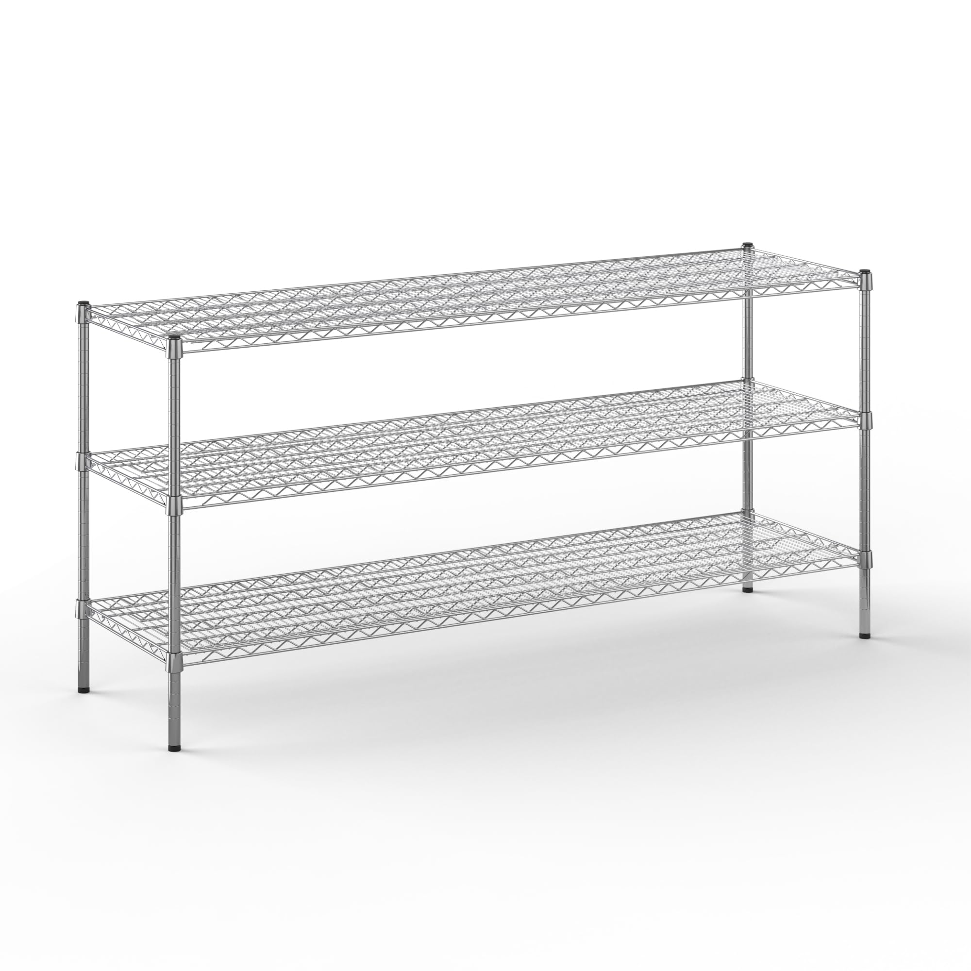 21" Deep x 72" Wide x 34" Height Wire Shelving Kit | 3-Tier | NSF Commercial Storage Rack Unit